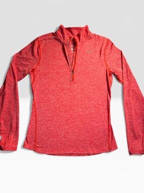 Nike Coral Heather Quarter-Zip Long-Sleeve Pullover